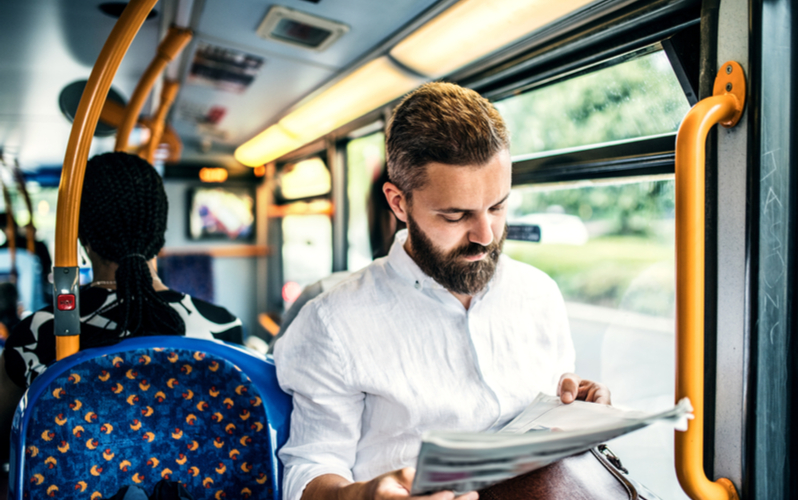 man on bus